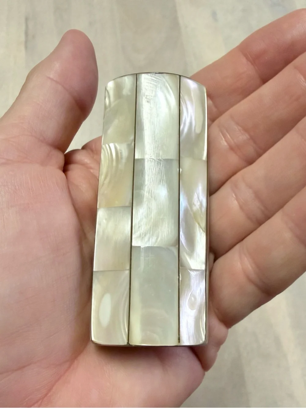 Vintage Handmade Mother of Pearl Inlay Lighter Case